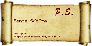 Pente Sára névjegykártya